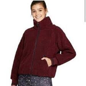 Burgundy Sherpa Jacket